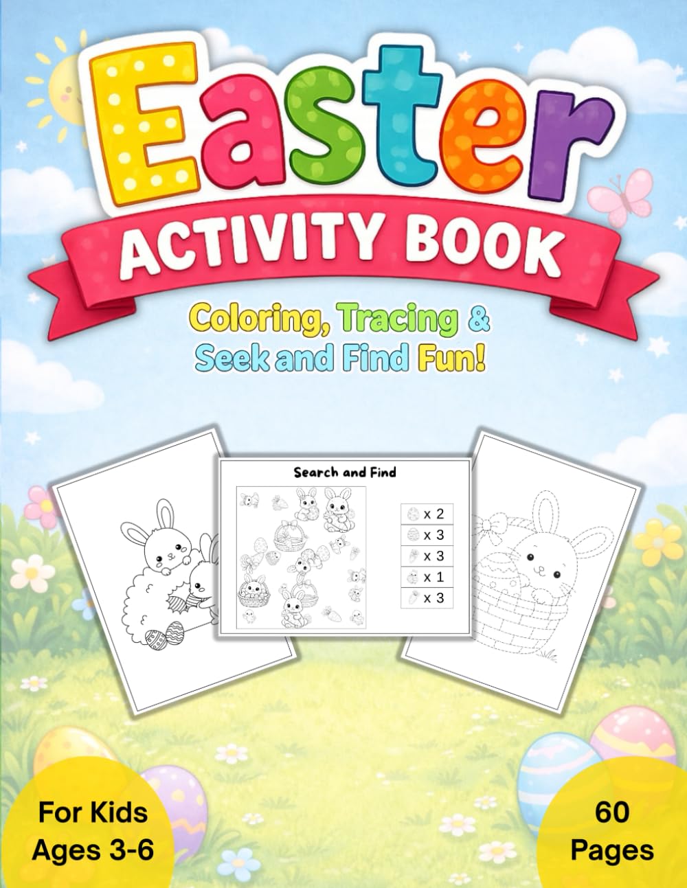 Easter Activity Book: Coloring, Tracing and Seek and Find Fun for Kids Ages 3-6