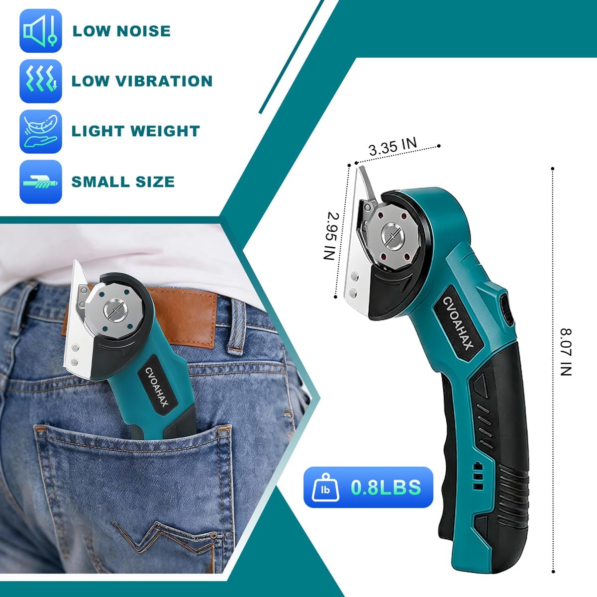 Cardboard Cutter, Electric Scissors With LED Light, 4.2V Rechargeable Electric Box Cutter for Cardboard, 3000mAh Battery Box Cutters for Carton Carpet Plastic Fabric Leather