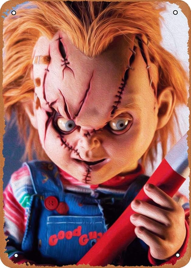 Vintage Metal Sign Chucky H O R R W A V E 8x12 Inch Tin Sign for Home
