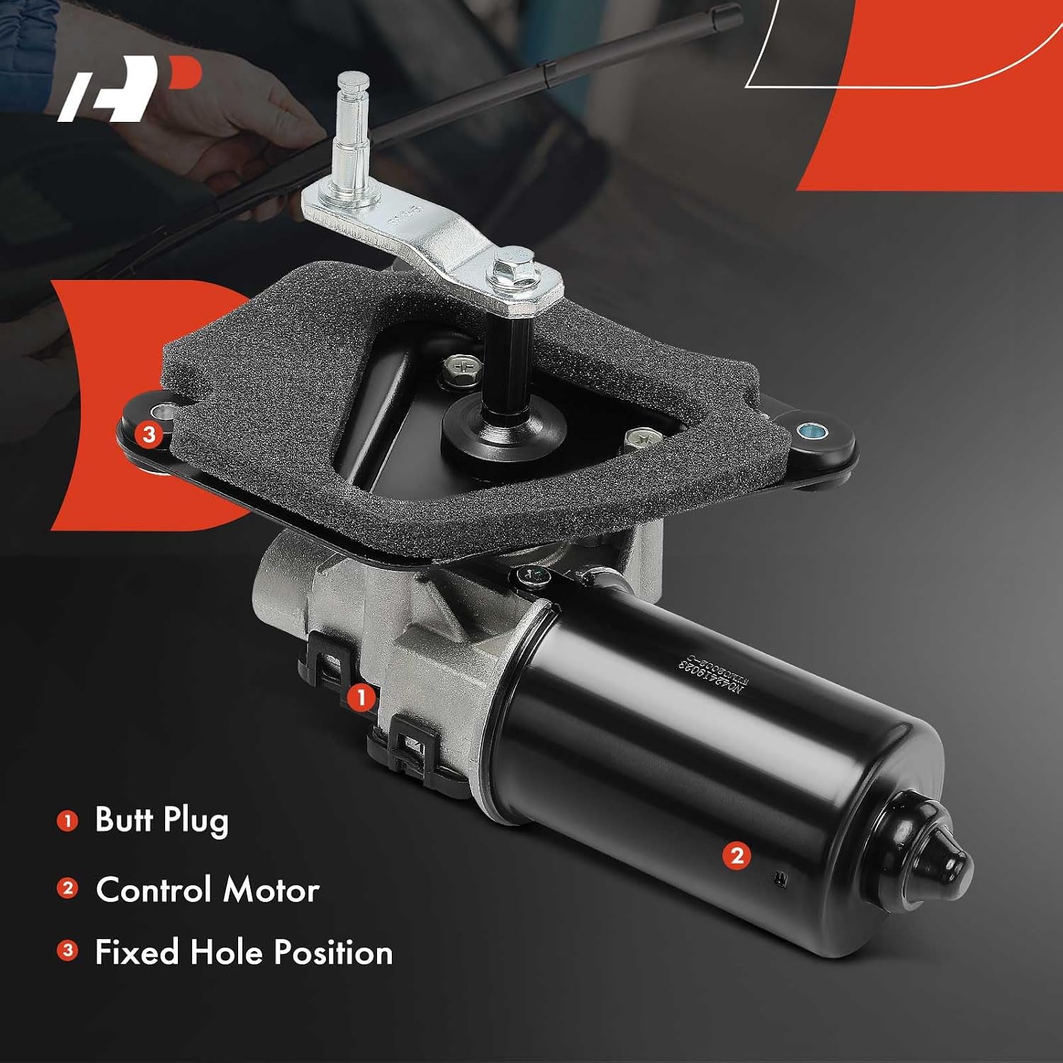 A-Premium Front Windshield Wiper Motor Compatible with Ford F-150, F-250, F-250 HD, F-350, F-53 Motorhome Chassis, F-59 Commercial Stripped Chassis, F-600, F-Super Duty