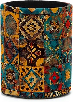 Pen Holder,Colorful Bohemian Floral Ethnic Pen Organizer for Desk