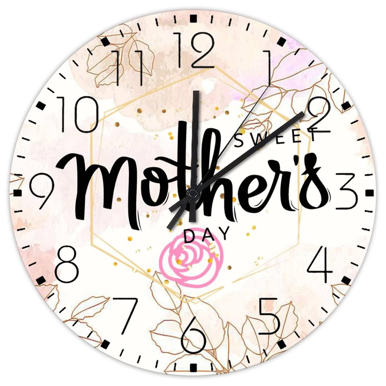Horloge murale ronde double face bois de 38,1 cm au charme vintage