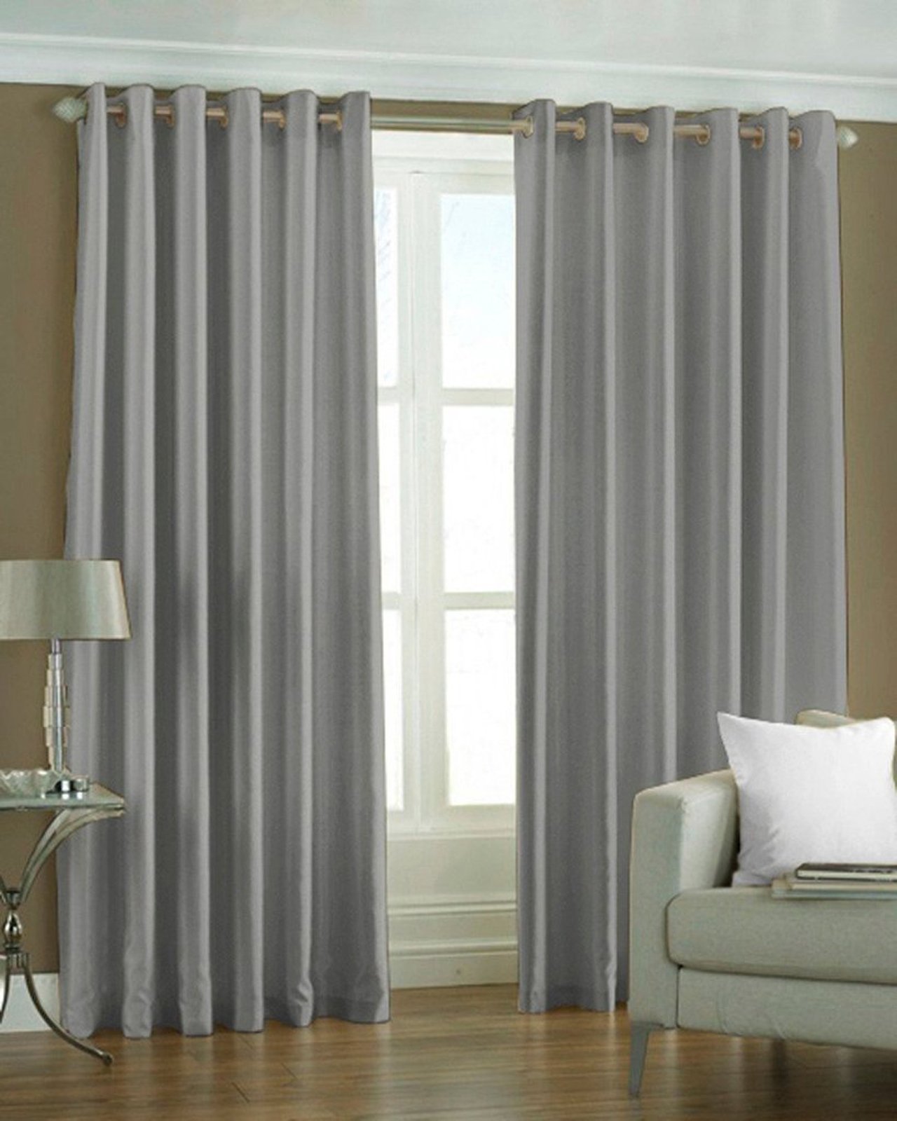 Raghav Polyester Double Piece Window Curtains_Grey-image-26