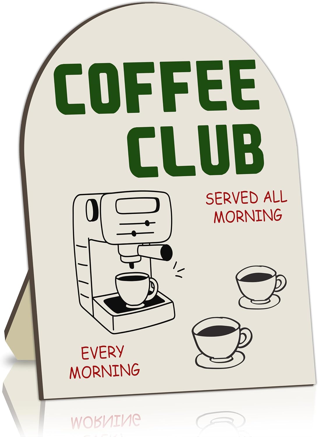 Coffee Bar Wooden Table Sign, Green Coffee Club Bar Sign for Baby Shower, Bride Shower Table Signs, Cafe Station Welcome Board, Cafe Board for Gender Reveal Party, Bridal Party Drink Decor 8x10