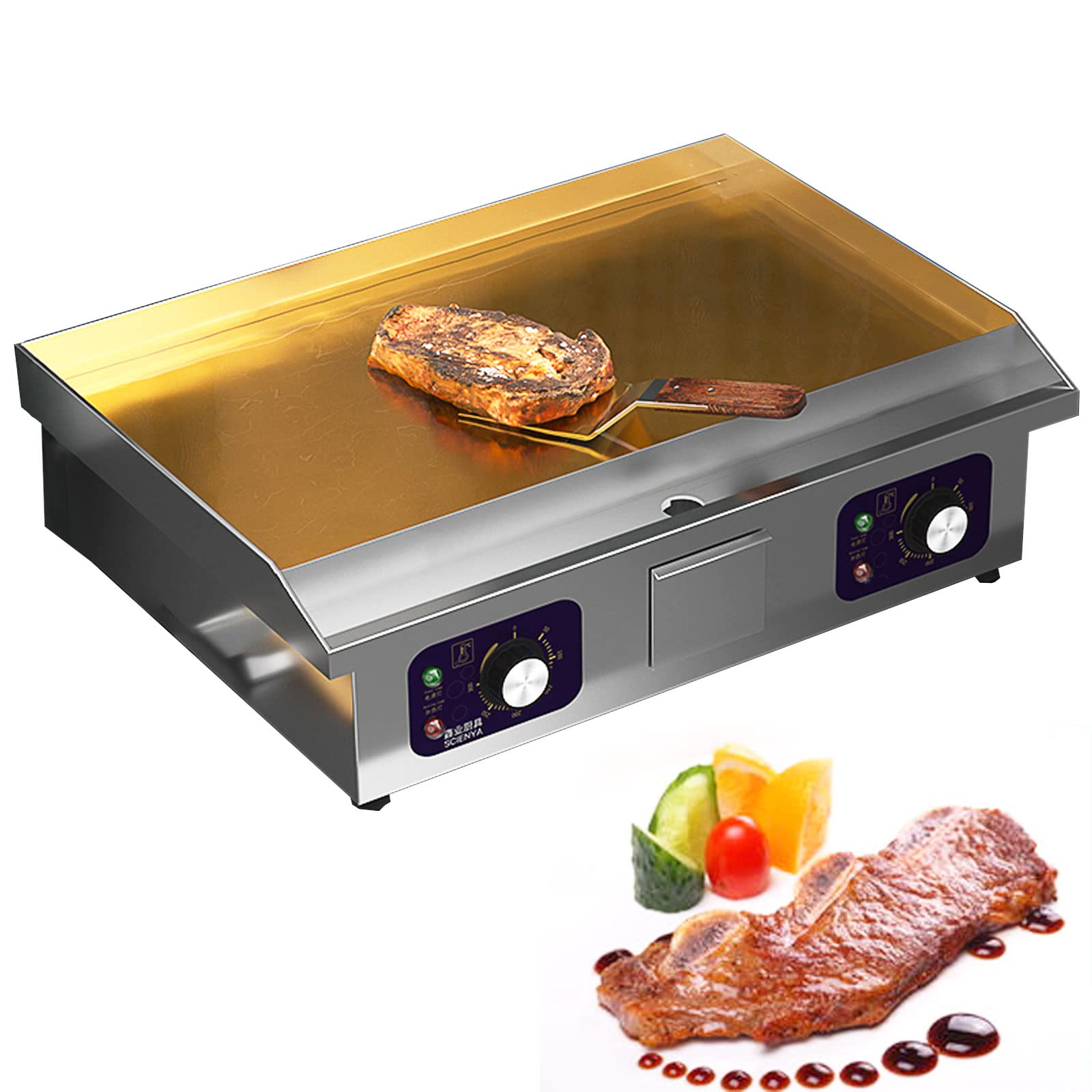 Hot Playe Commercial Electric Countertop Griddle Flat, BBQ Grill Hot ...