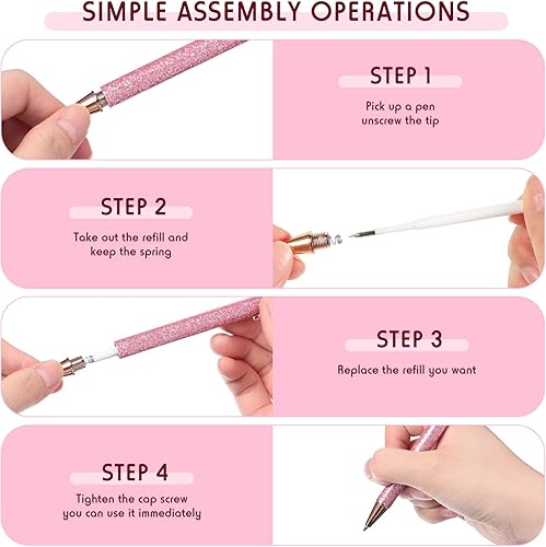 Vista 4 de Epakh Instrumento de escritura de acero inoxidable, 4 piezas, retráctil, liberación de aire, eliminación de burbujas, proyecto de manualidades