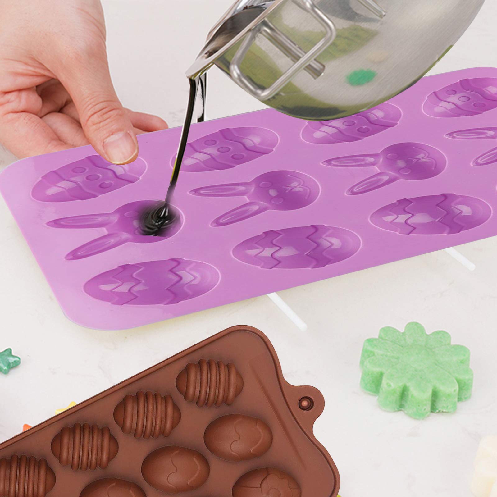 Stampo Silicone Pasquale 8 Cavità – Pulcino, Coniglietto E Uova Per Cioccolato E Decorazioni