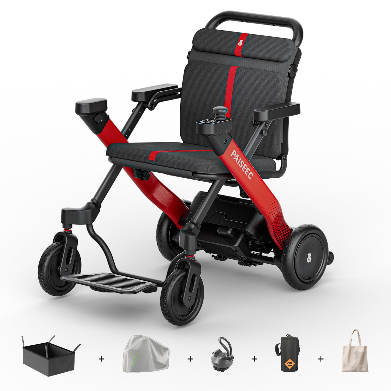 Paiseec W1 2-in-1 Electric Wheelchair for Adults, Easy Folding for Travel