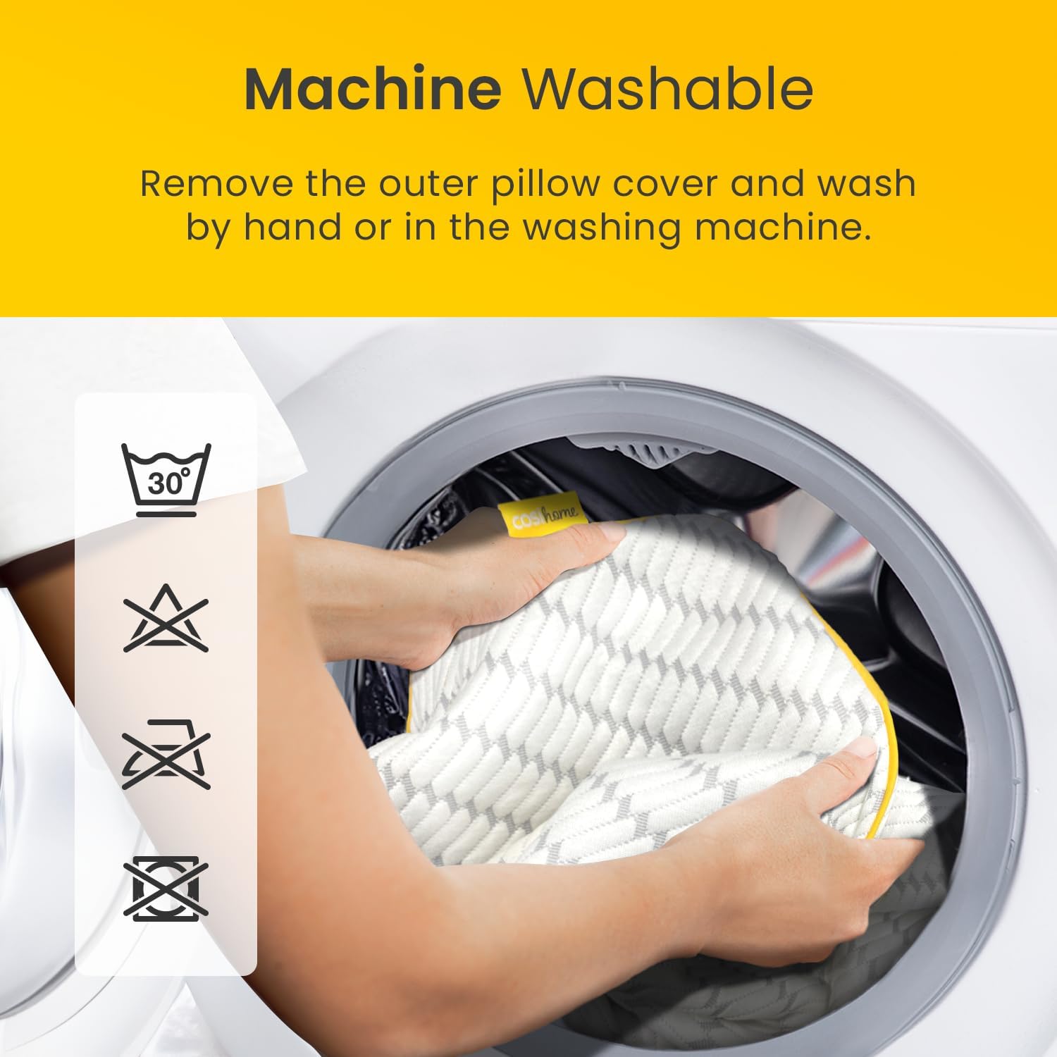 Cosi Home® Luxury Memory Foam Pillow with Bamboo Pillow Cover, Cooling Gel Filling & Adjustable Height - Breathable & Machine Washable for Side, Back & Front Sleepers (Size: 71 x 45cm) 9