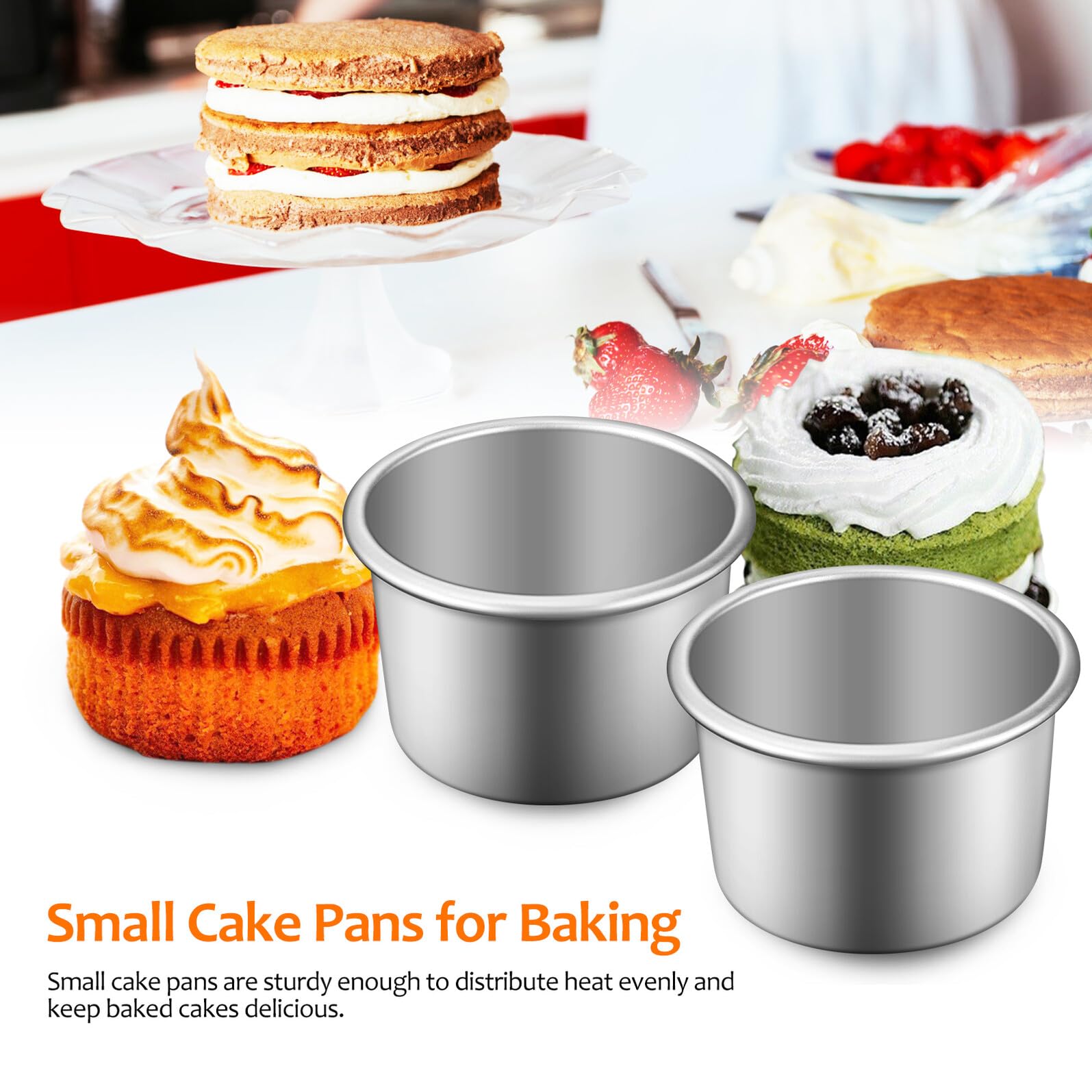 TOYANDONA 12 Piezas Molde para Tartas Pequeñas de Aluminio con Base Desmontable Antiadherente para Hornear Cheesecake Mousse y Postres