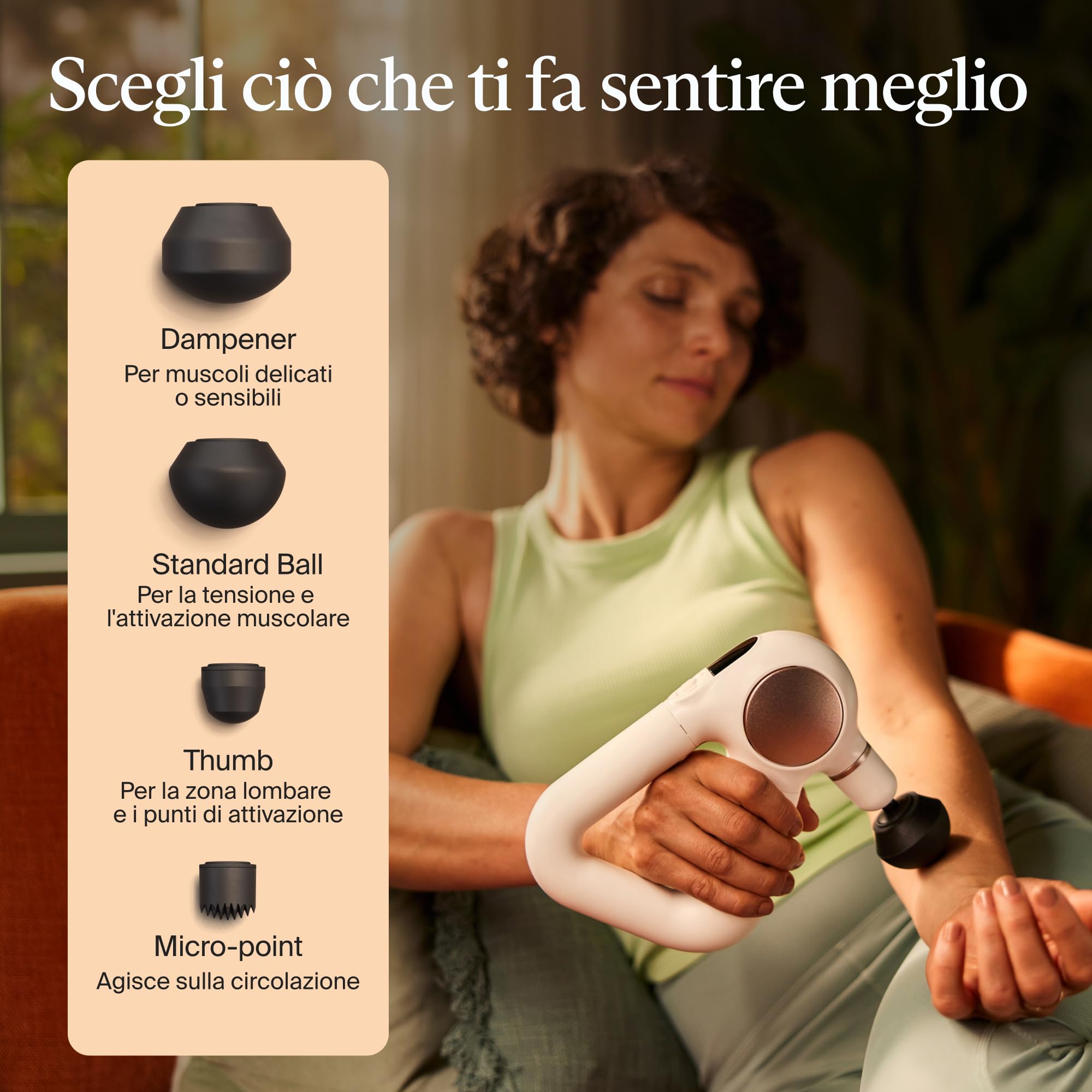 Theragun Sense Percussion - Pistola massaggiante personale per tessuti profondi, con routine di respirazione precaricata, per alleviare lo stress