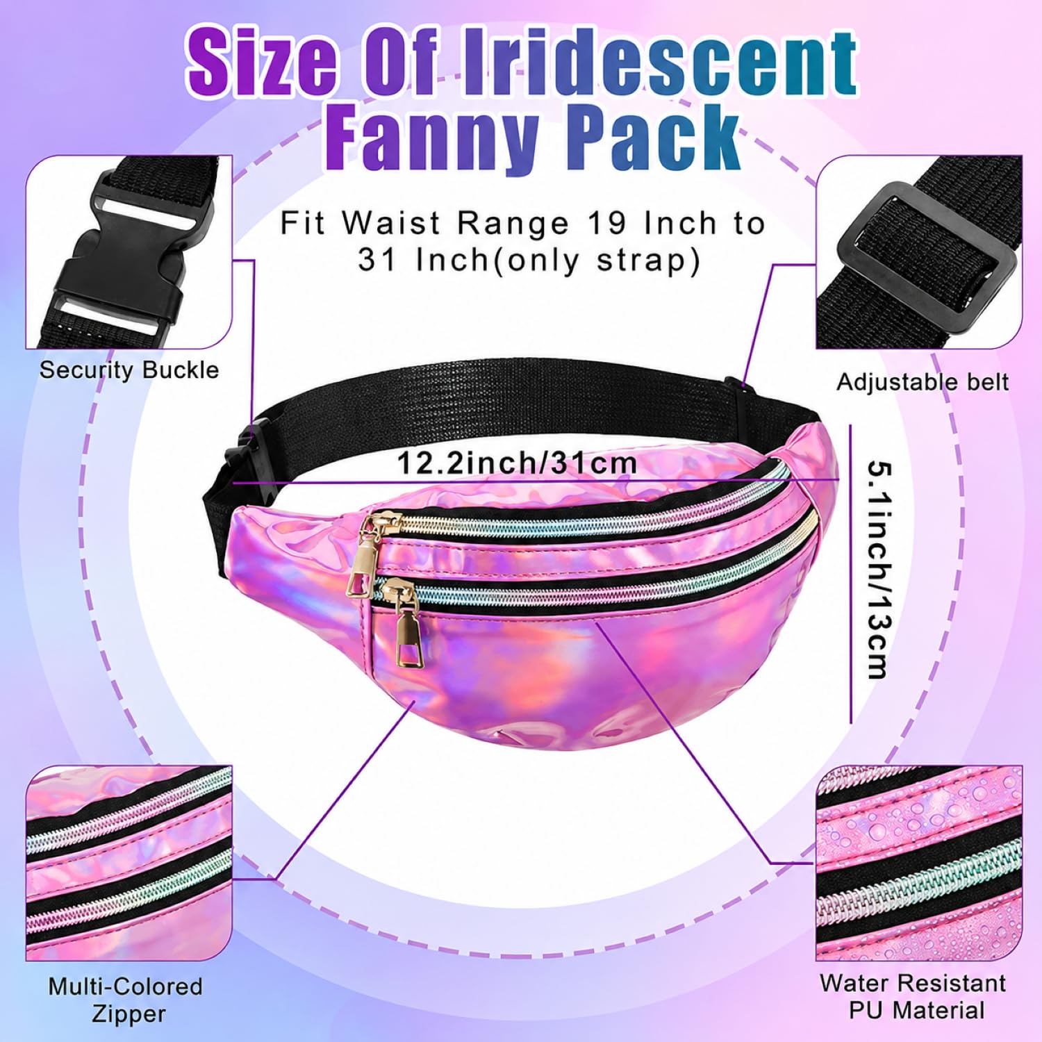 SATINIOR Damen Holographische Gürteltaschen-01