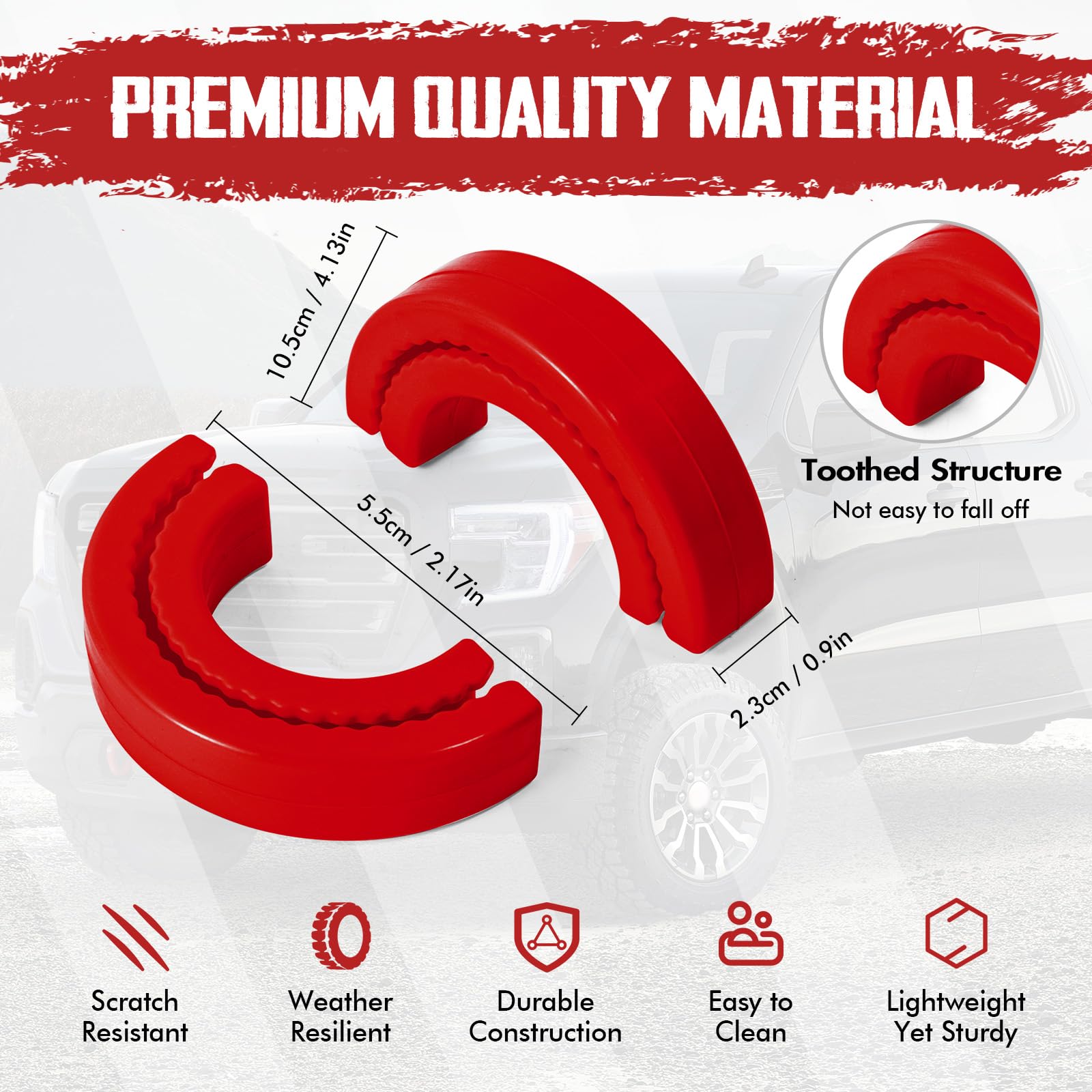 Enmja Tow Hook Cover, 2pcs Trailer Hitch Cover Protector Cover, Car Front Tow Hook Covers Fit for Chevy Silverado 1500 Accessories 2007-2025