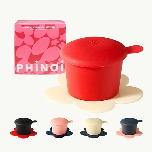 Miniatura 11 de PHINOI - Gotero de café vietnamita, filtro Phin vietnamita, cafetera de una sola taza de 1 a 2 tazas con diseño de flores, filtro de café Rojo y