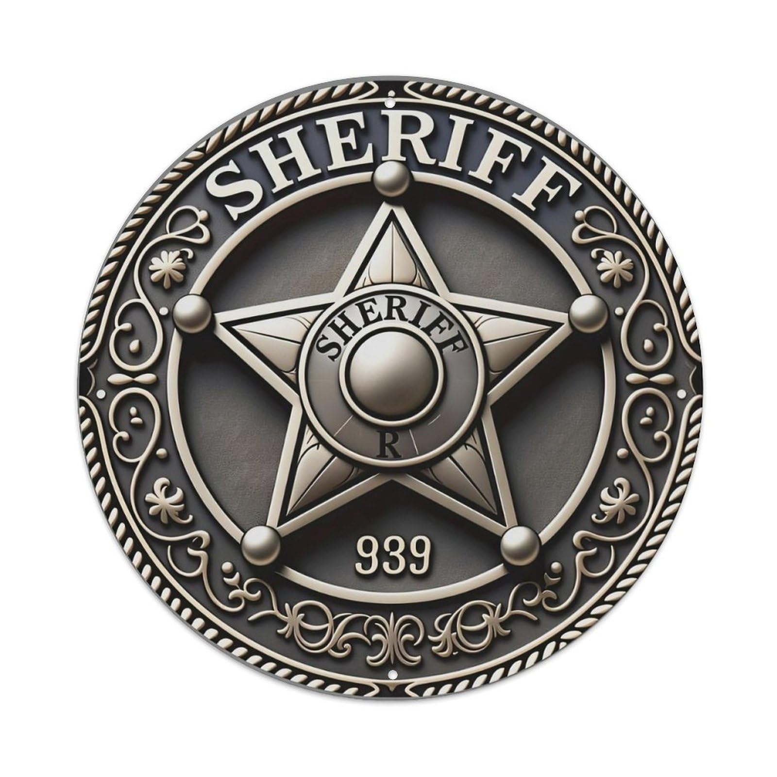 Sheriff Star Badge Metal Tin Sign
