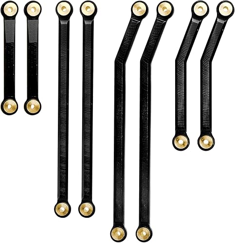 Miniatura 4 de Juego de eslabones de alta distancia de aluminio para Axial SCX24 AXI90081 cerrojo de seguridad 124 RC Crawler, 8 piezas (negro)