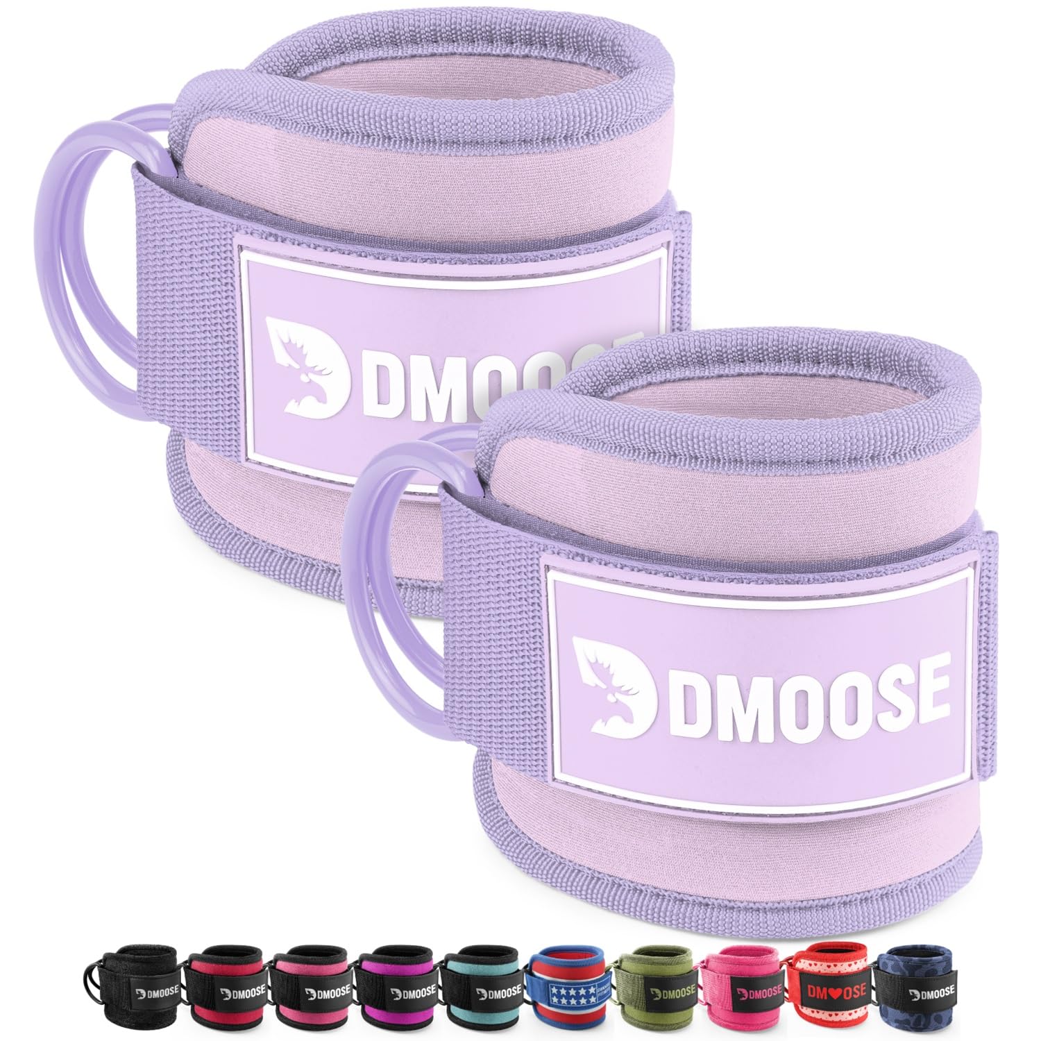 DMoose Ankle Strap for Cable Machine - One Size Fit with Premium Padding, Workout Kickback Ankle Cuffs, Ankle Bands for Working Out, Booty Workouts, Leg Extension, Hip Abductors &amp; Lower Body Exercises