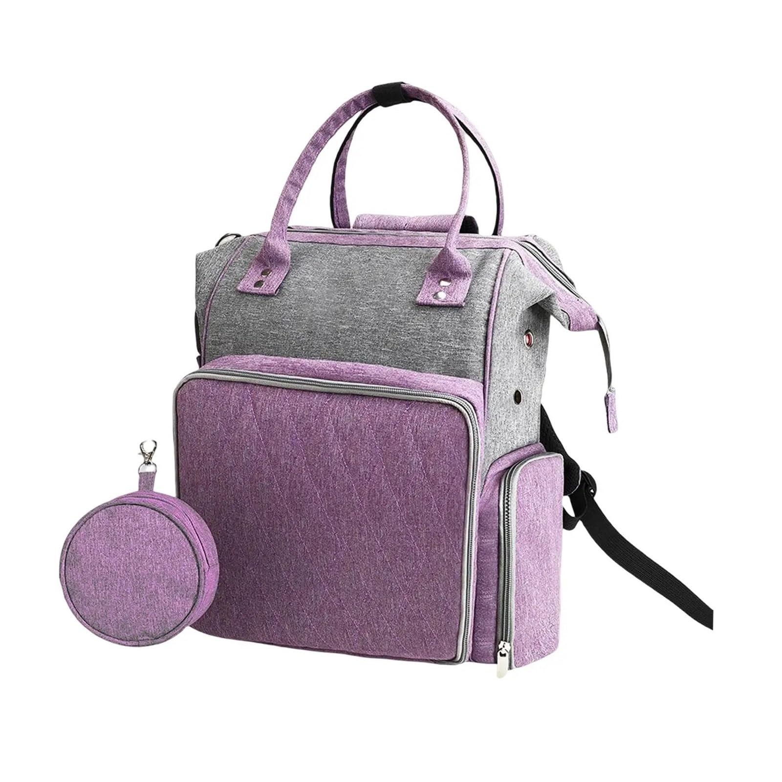 Handarbeitstasche Stricktasche, Rucksack, Aufbewahrungs-Organizer, Stränge, Häkeltasche, Strick-Einkaufstasche(Gray Purple)