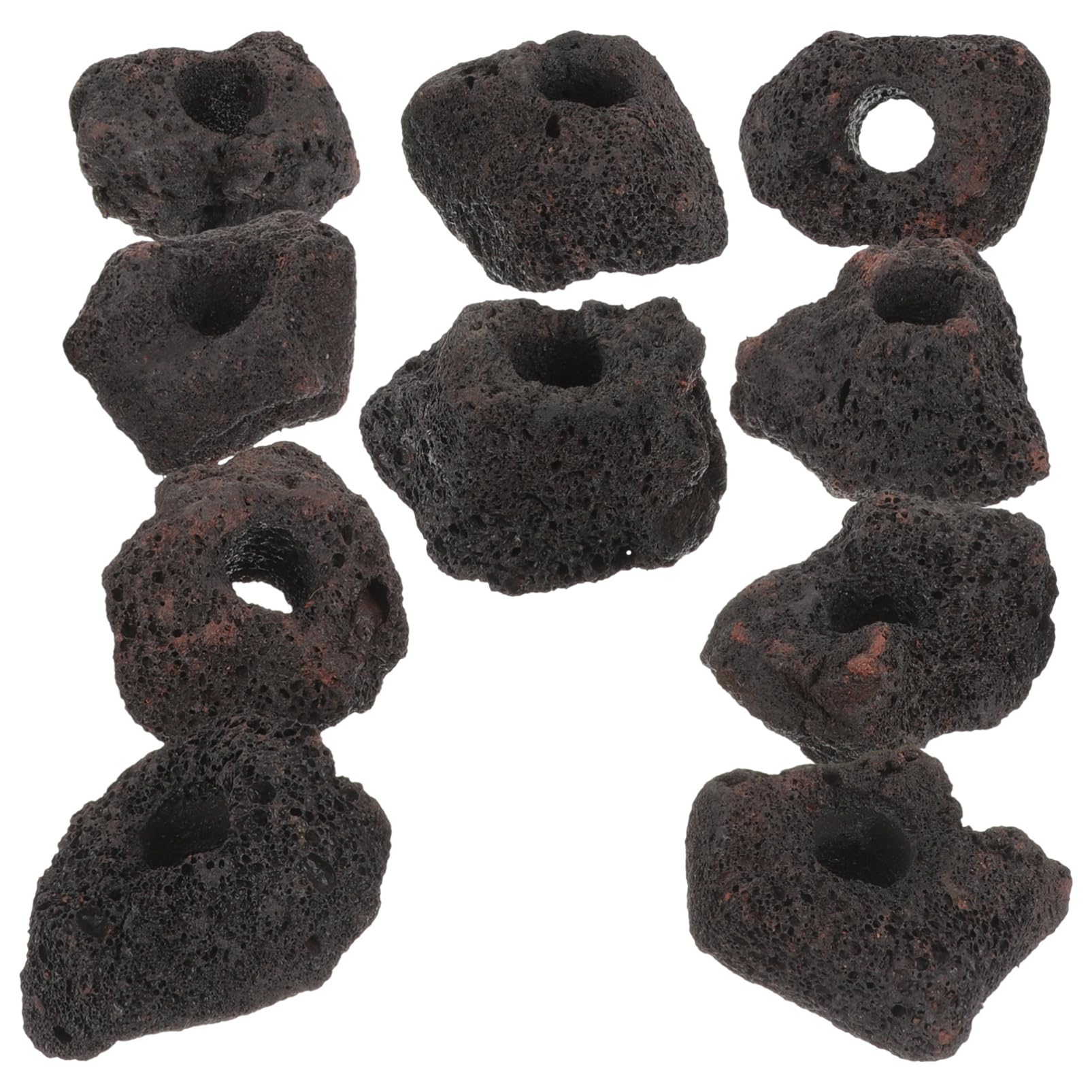 SUPVOX 10piezas Adornos Rocas Volcánicas Anillos Fijación Peceras Decoración Acuario