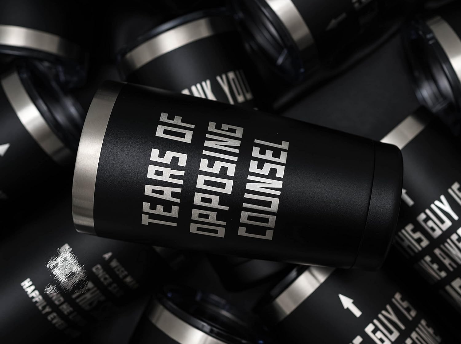 ARIABLE Tears of Opposing Counsel - Lawyer Gifts for Men Women, Funny Lawyers Appreciation Present for Attorney, Paralegal Law Students Graduation - 20 Ounce Black Engraved Insulated Tumbler - Image 4