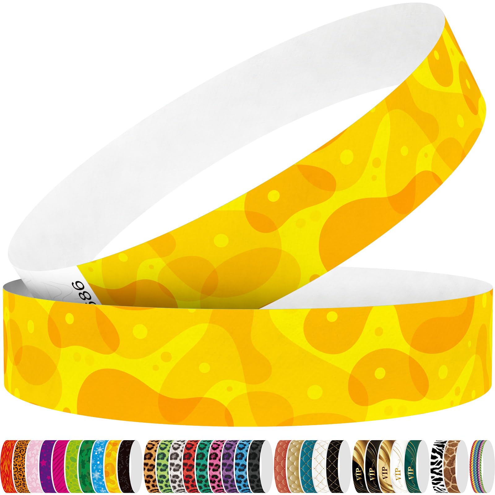 Amazon | ペーパーリストバンド クリエイティブデザイン 防水 破れにくい イベント用 3/4インチ タイベック リストバンド 250個パック  パーティー グループ化 チームビルディング 識別 イエロー | 名札・ホルダー | 文房具・オフィス用品 タイベック リストバンド イベント用 クラシック カラフル クリエイティブデザイン 3/4インチ ペーパーリストバンド 250個パッ