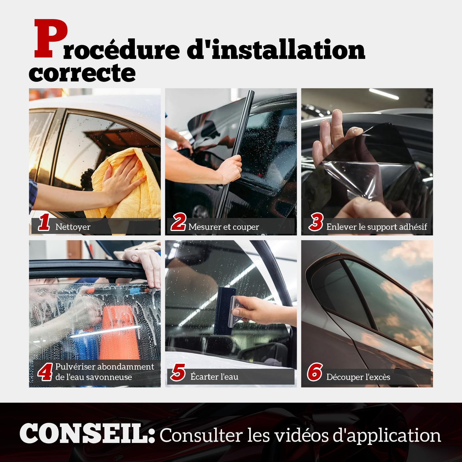 Vepagoo 5%/20%/35% VLT Film Teinté Voiture 50 X 300cm Vitre Teintée Voiture Film Solaire Voiture Film sur la Vie privée pour Vitres Protection UV Fumée Véhicule （20% VLT）