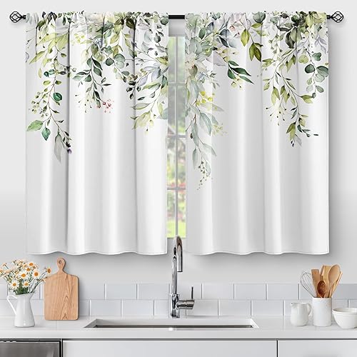 Miniatura 28 de Aimego Cortinas de cocina de madera con margaritas y flores – Cortinas de madera rústicas, retro, floral, granja, primavera, mariposa, planta,