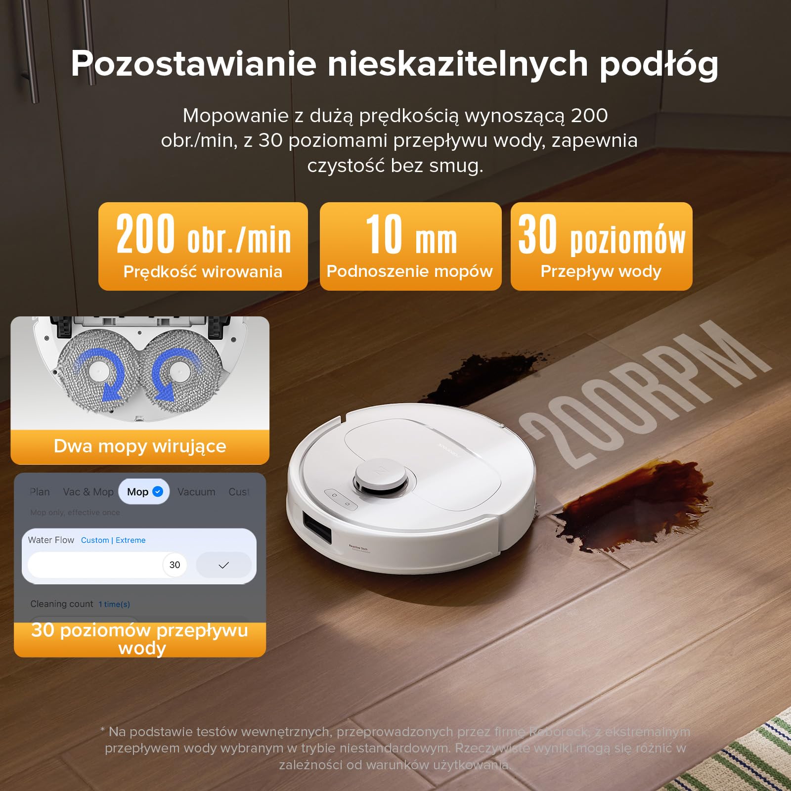 roborock QV 35A Set robot odkurzający, 8000Pa HyperForce, wielofunkcyjna stacja, mop obrotowy 200 obr./min i podnośnik 10 mm, zapobieganie splątaniu, unikanie przeszkód, mapowanie