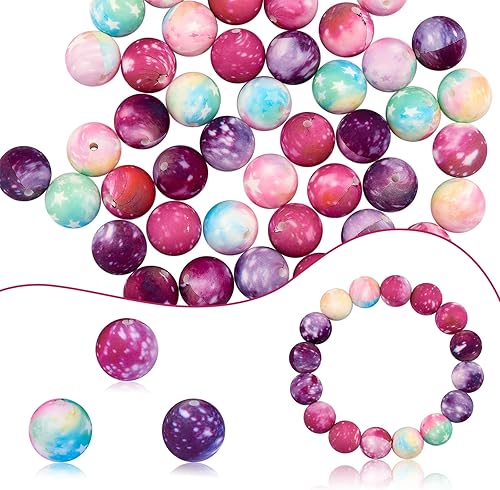 Kit de 45 cuentas redondas de silicona de 0.591 in, cuentas de silicona a granel para joyas, manualidades, collares, guirnaldas y pulseras (3