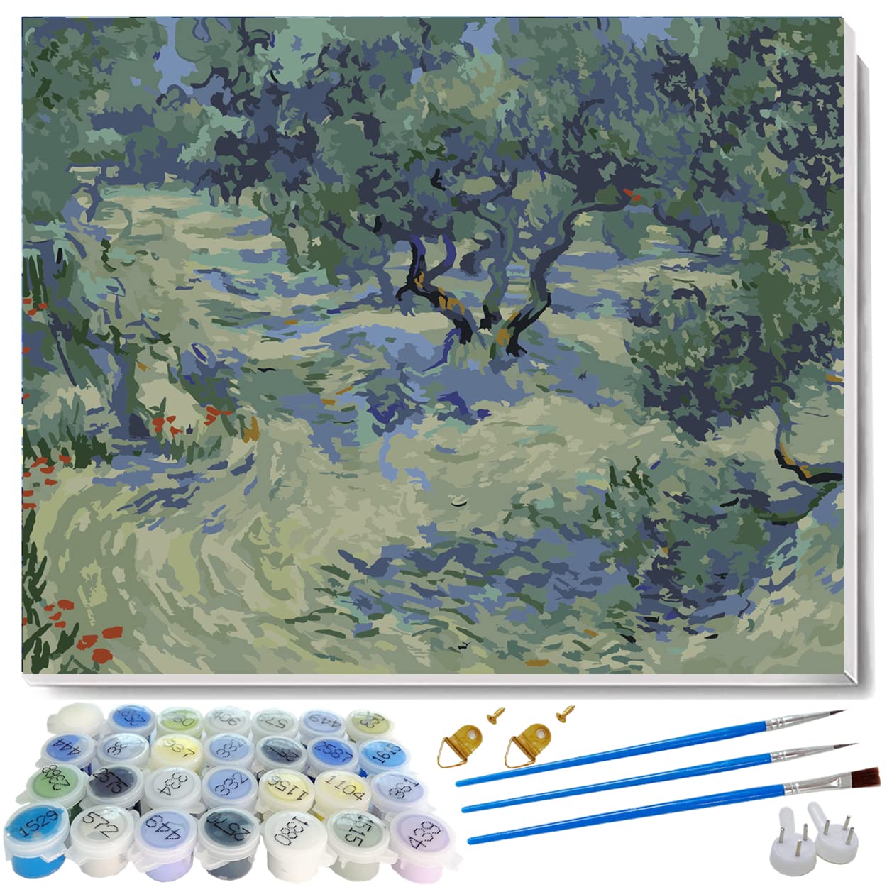 Amazon.de: Malen nach Zahlen Kits, Vincent Van Gogh lgemlde Mandelblte  Kunstwerke DIY fr Erwachsene Kinder Anfnger 40 x 50 cm gerahmt (Olivenbaum )