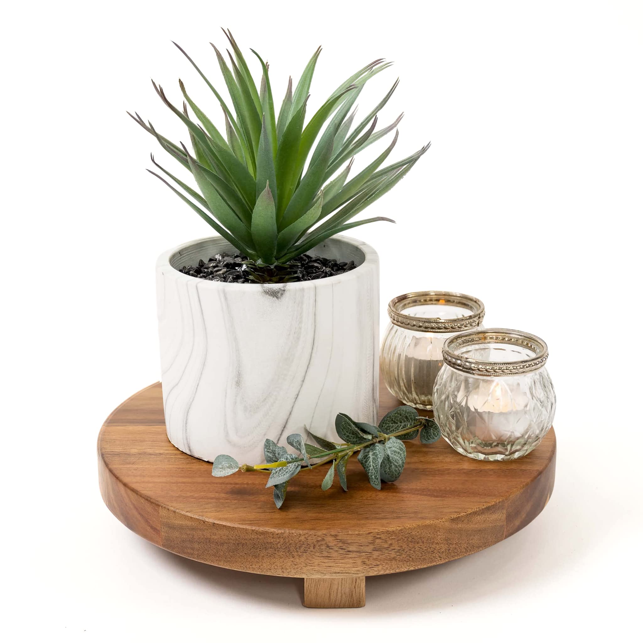 Kurrajong Farmhouse round pedestal riser board | acacia wood display board | pedestal board | round pedestal riser | soap stand | acacia wood riser | kitchen display stand | plant holder