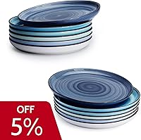 Vista 1 de Sweese Juego de 6 platos llanos de 10 pulgadas y platos de postre de 7.4 pulgadas