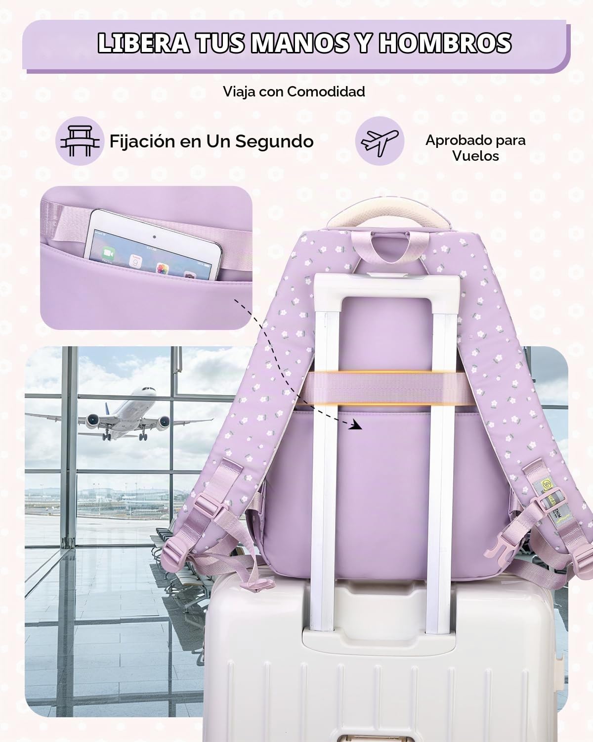 Tanou Mochilas Escolares 3 Piezas para Niñas y Adolescentes de 9 a 16 años