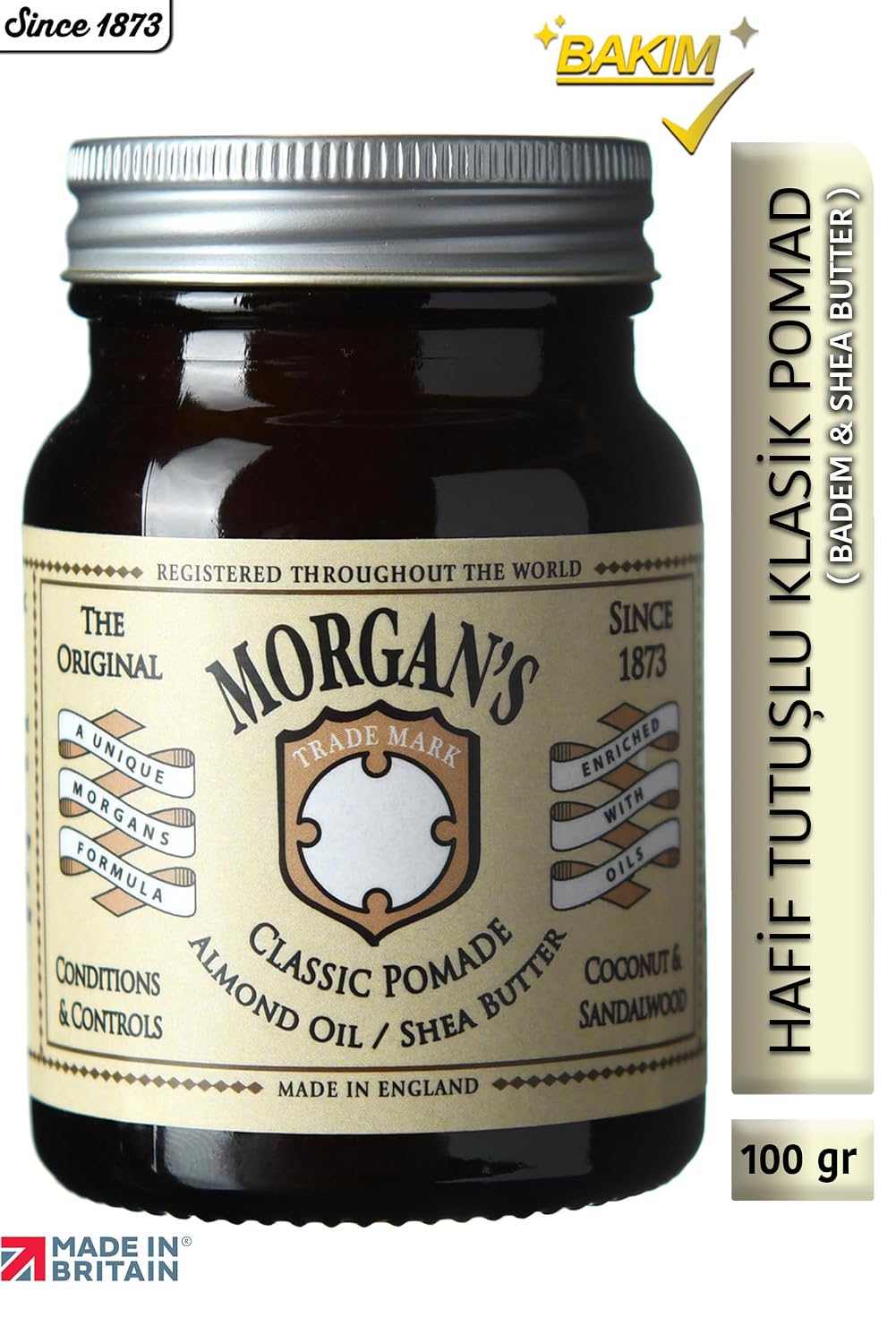 Morgan Classic Pomade with Almond Oil and Shea Butter, 1 Pound