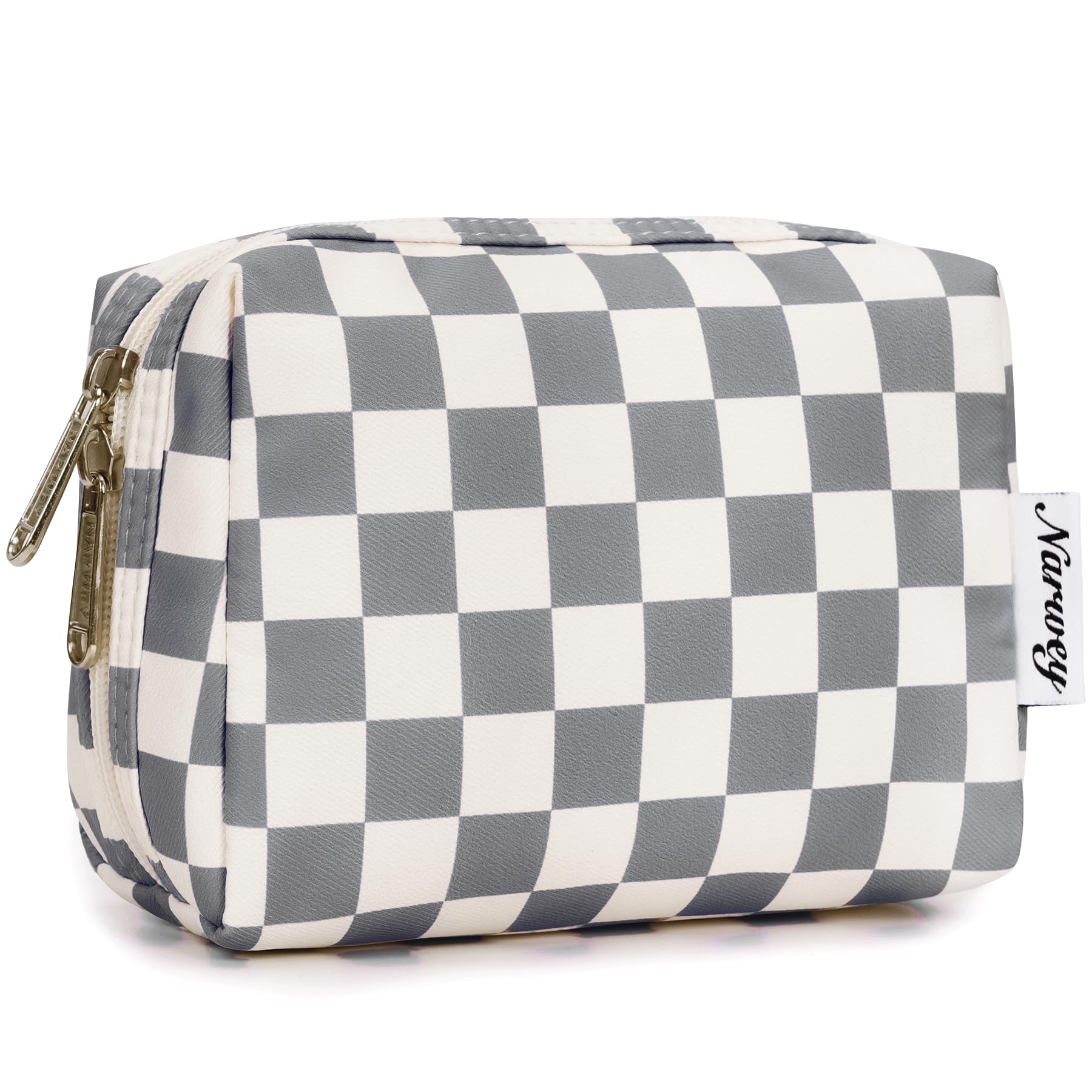 Small Makeup Bag for Handbag Cute Mini Cosmetic Bag PouchTravel Make up Bag for Purse (Blue Leaf, Small) — view 36