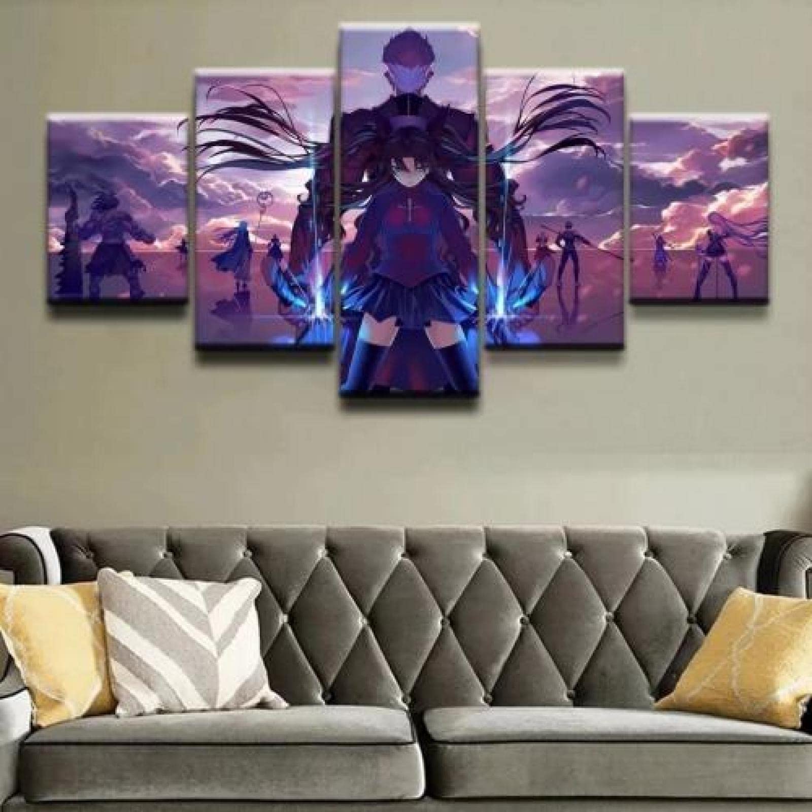 MPPSU Fate-Stay-Night-Anime-Poster 5 Pezzi HD Modulari Canvas Quadri Decorazioni Per La Casa Stampe Su Tela Poster Quadri Moderni Soggiorno Quadro Moderno Camera Da Letto