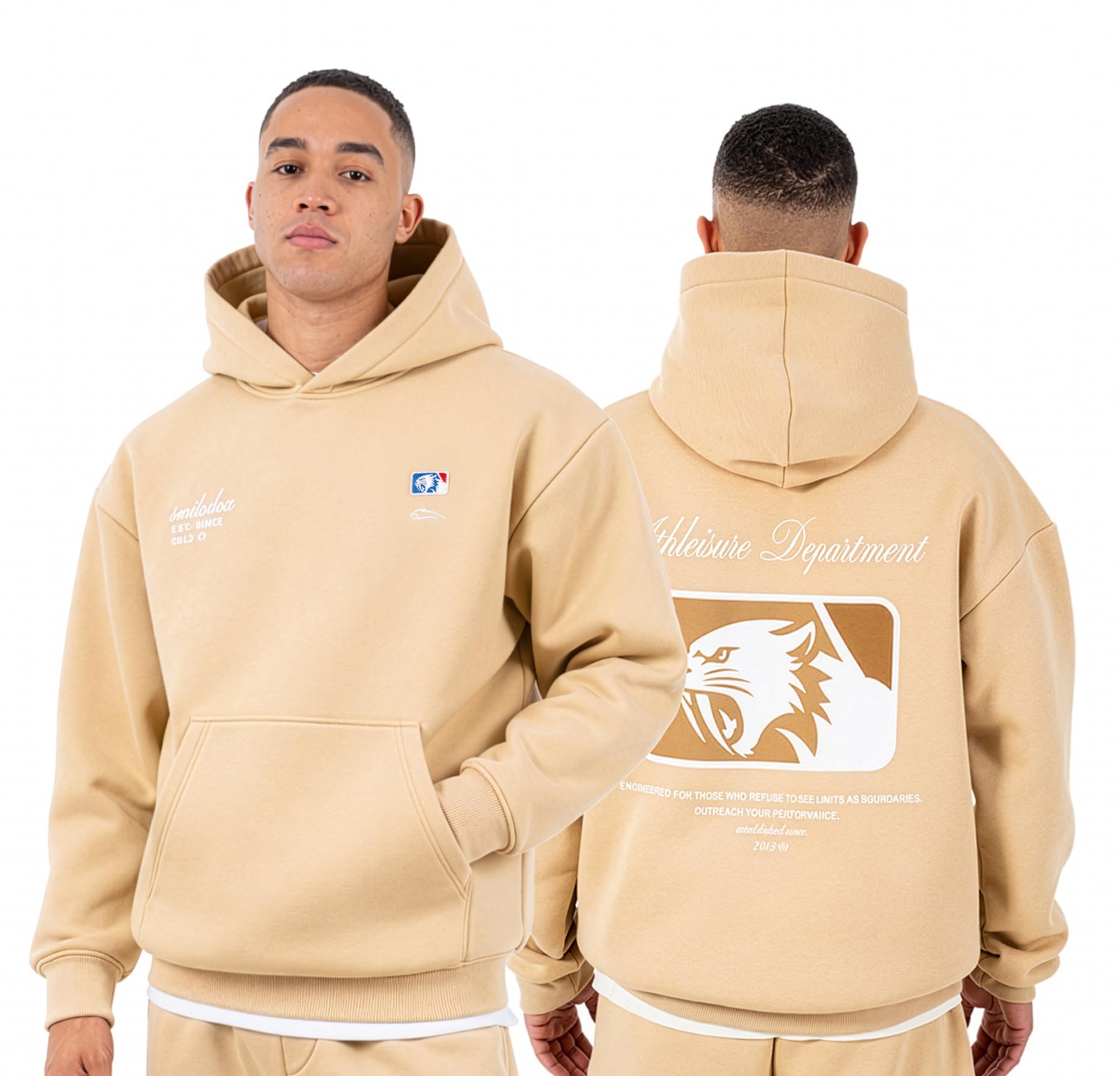 SMILODOX Hoodie Herren Striver, Oversized Kapuzenpullover mit Kängurutasche und Backprint, Pullover mit Rippbündchen, Streetwear, Baggy Fit, Casual Fit, Sportbekleidung für Gym & Freizeit