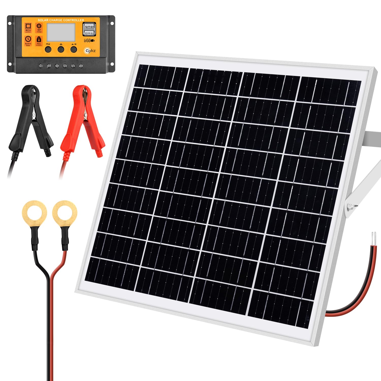 Chargeur solaire monocristallin 25W 12V avec régulateur PWM pour batterie de bateau