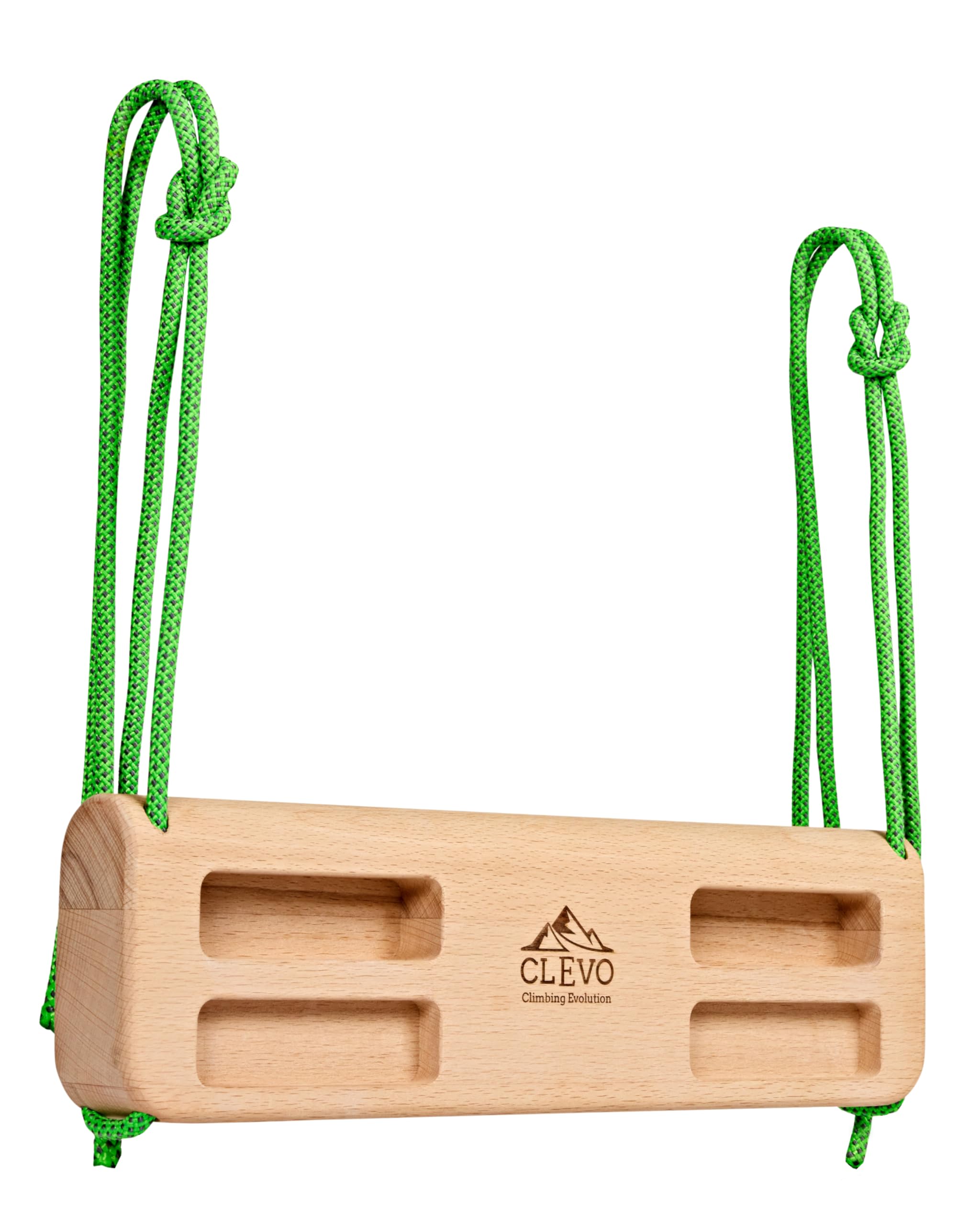 CLEVO - Hangboard Compact für Fingerkraft Training – Tragbares Fingerboard Holz – Kompaktes Kletterboard für Bouldern & Klettern unterwegs – Trainingsboard mit Seilaufhängung & Griffdesign