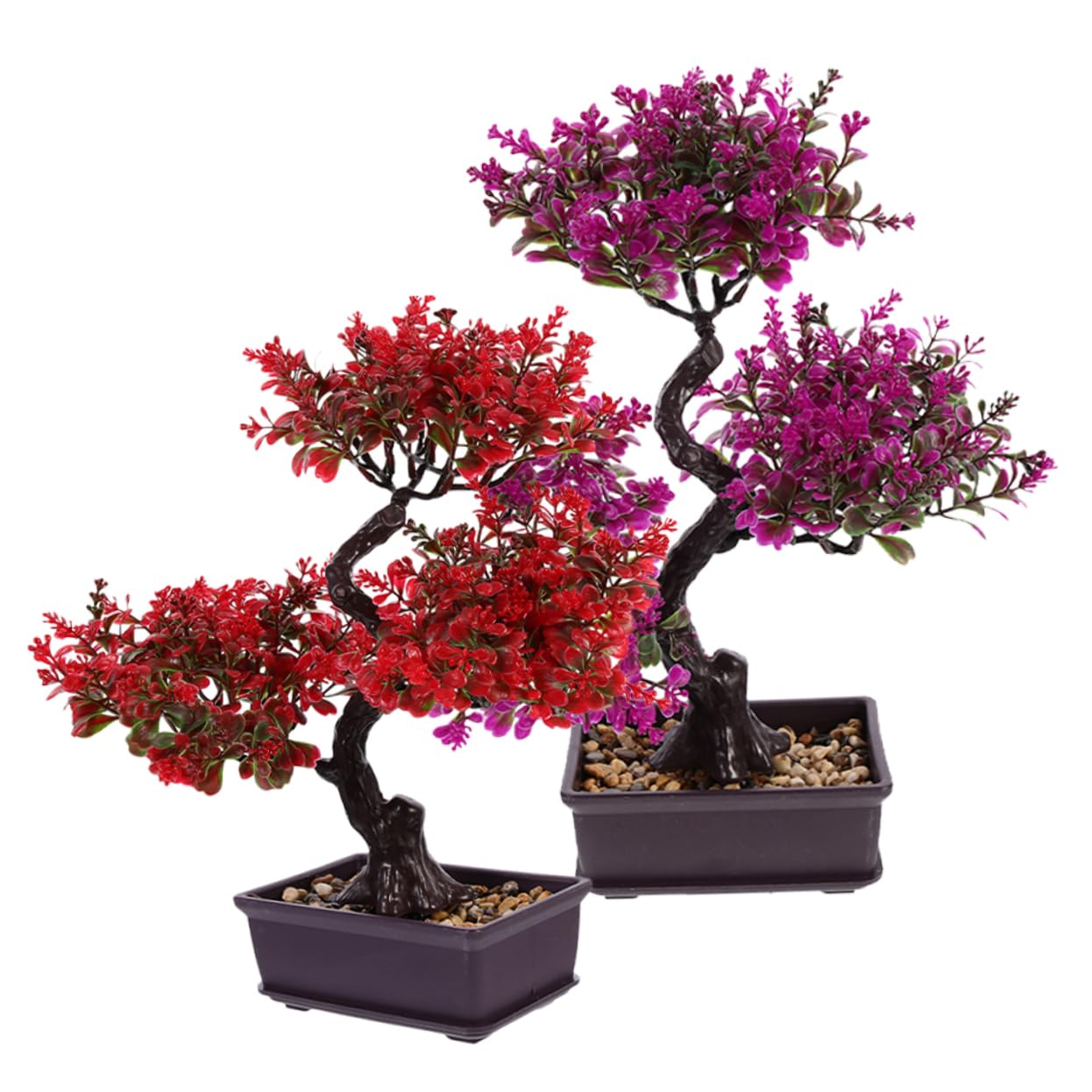 2pezzi Piante Grasse Finte Decorative Vaso Bonsai Simulato Per Decorazioni Da Stile Elegante e Moderno Facile Manutenzione e Rinnovo Degli Ambienti Adatto Per Casa e Ufficio