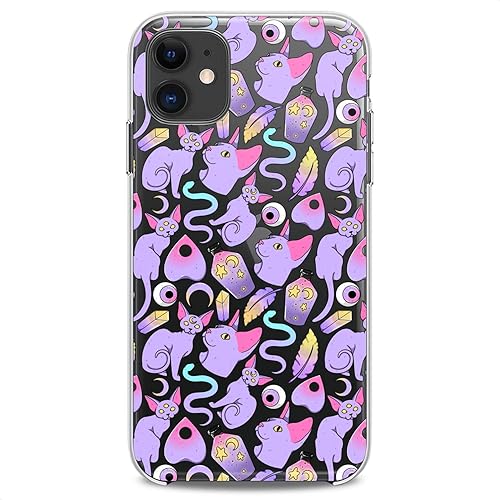 Cavka Funda compatible con iPhone 14 13 Pro Max 12 Mini 11 Xs X 8 Plus Xr 7 SE 6s 5 tarjetas de tarot flexible y ligero diseño espeluznante brujería