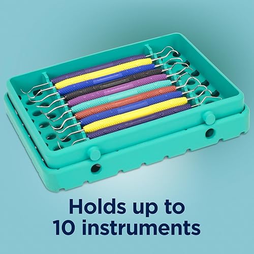 Miniatura 2 de Practicon Casete fresco de la autoclave del silicón del casete 2 para los instrumentos dentales, bandeja del instrumento del tamaño 10, púrpura