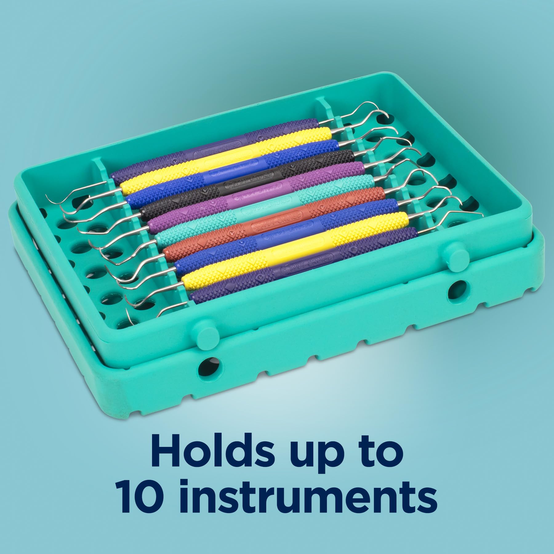 Practicon Cool Cassette 2 Silicone Autoclave Cassette for Dental Instruments, Size 10 Instrument Tray, Green