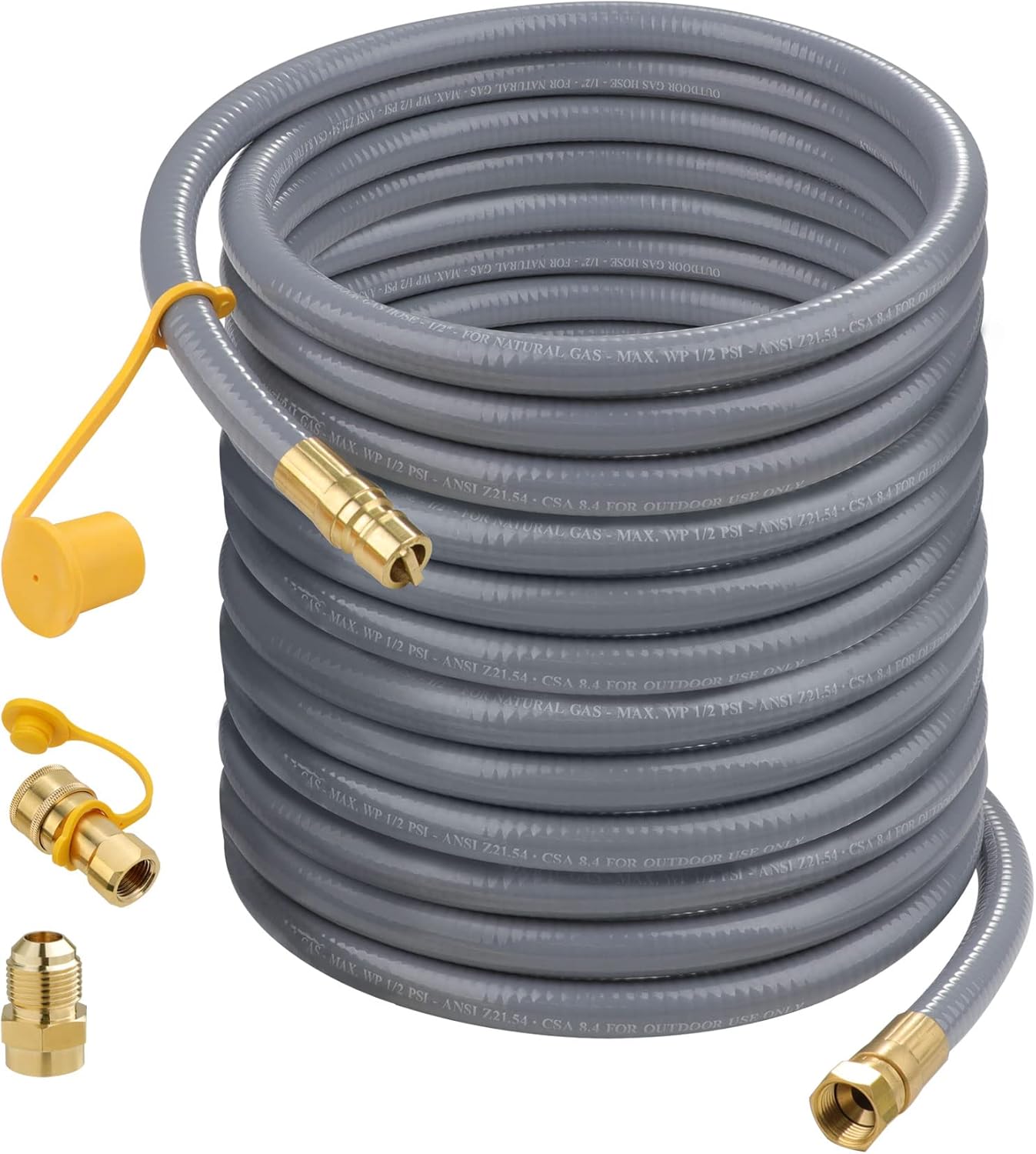 Aekops 1/2" ID Natural Gas Hose, Natural Gas Grill Hose with Quick Connect 1/2" Male x 3/8
