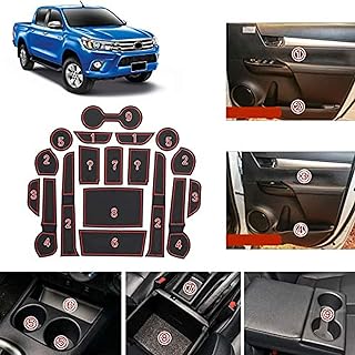 Car Accessories for Toyota Hilux/Hilux Revo 2016-2021 Car Storage Box Pad Car Water Mats Interior Mats Car Door Gap Pad Plastic 18PCS