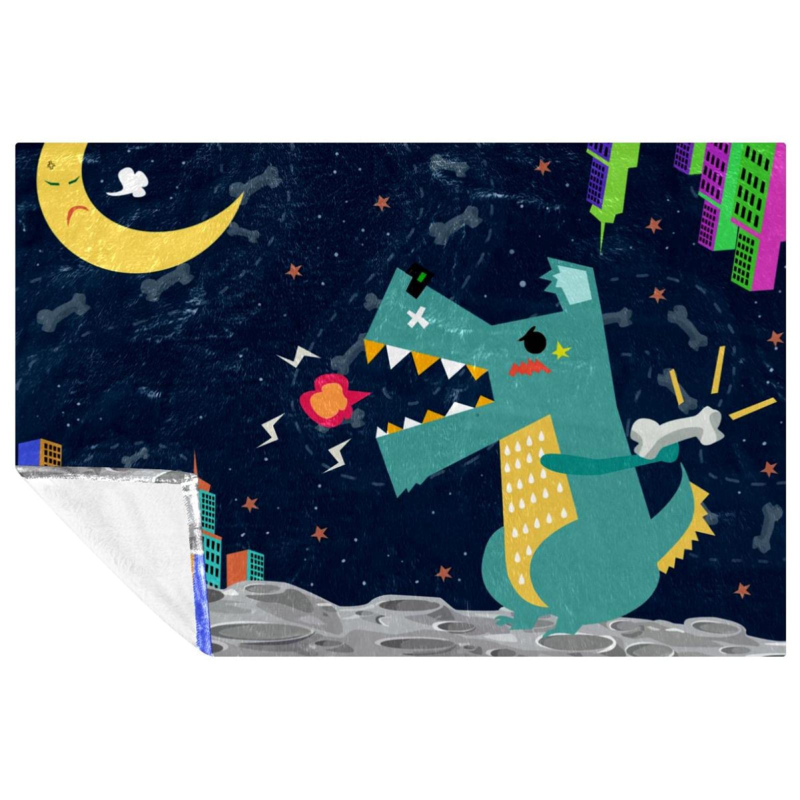 Couverture dinosaures chaude et ultra douce en microfibres de qualité