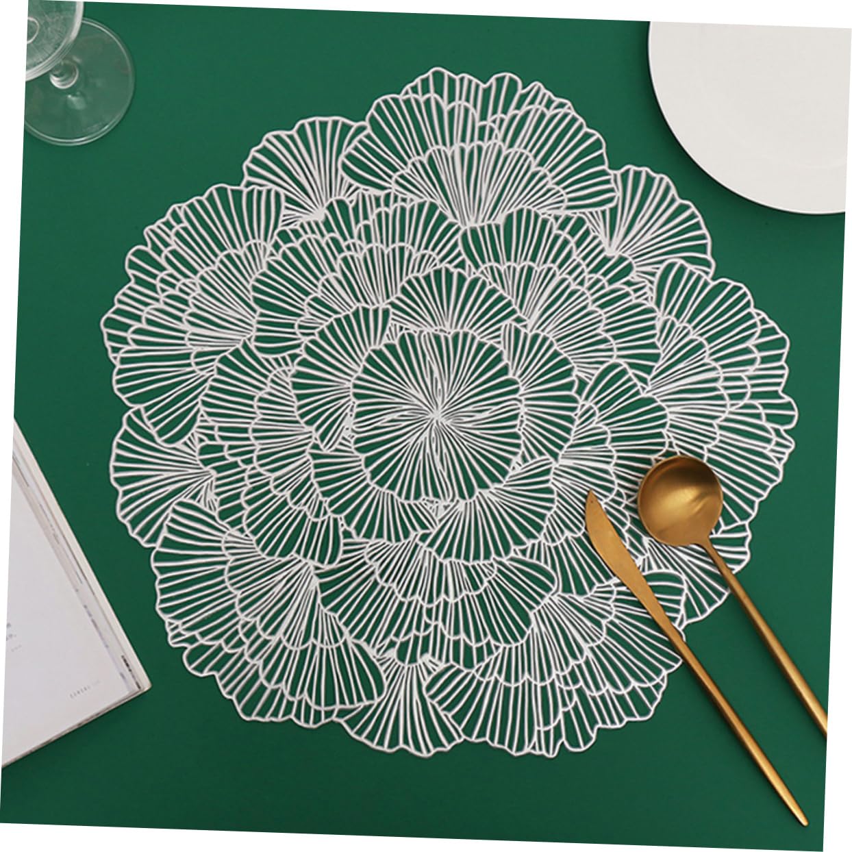 12piezas Manteles Individuales Antideslizantes Resistentes Al Diseño Ginkgo Salvamanteles Decorativos para y Mesa De