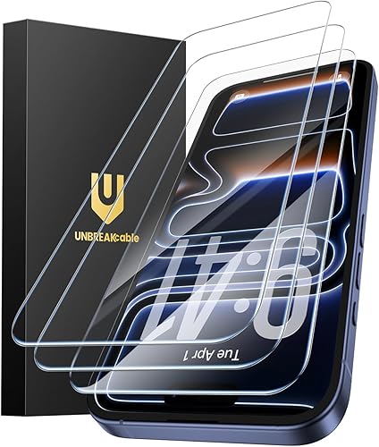 Miniatura 166 de UNBREAKcable Paquete de 3 protectores de pantalla para iPhone 12 / iPhone 12 Pro, vidrio templado doble inastillable [fácil instalación] [dureza 9H]