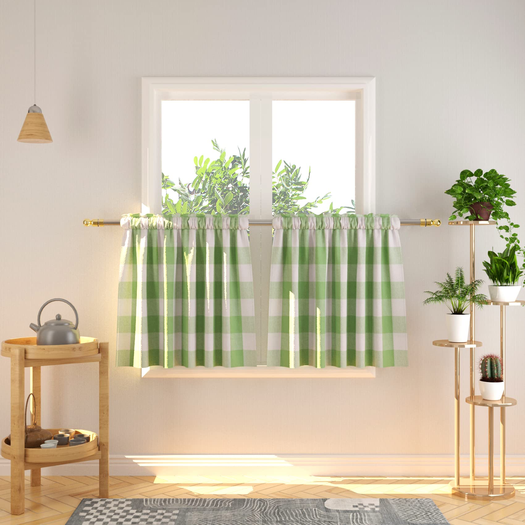 Amazon.com: NATUS WEAVER Buffalo Tier Curtains 24 inch Length