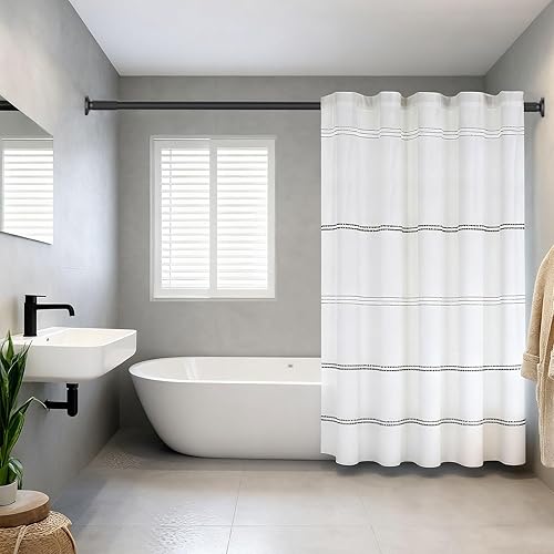 Miniatura 7 de Barra de cortina de tensión de 51 a 126 pulgadas (4.25 a 10.5 pies), barra de cortina de ducha larga para ventana de baño, patio, barra de resorte